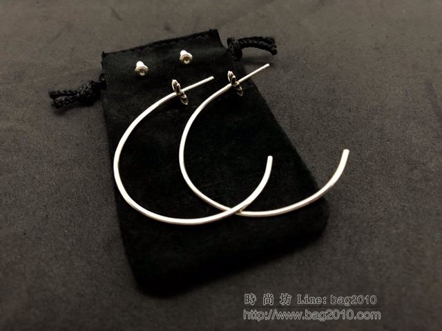 chrome hearts銀飾 純手工製作 克羅心Hoop大十字花耳釘 克羅心耳飾  gjc1765